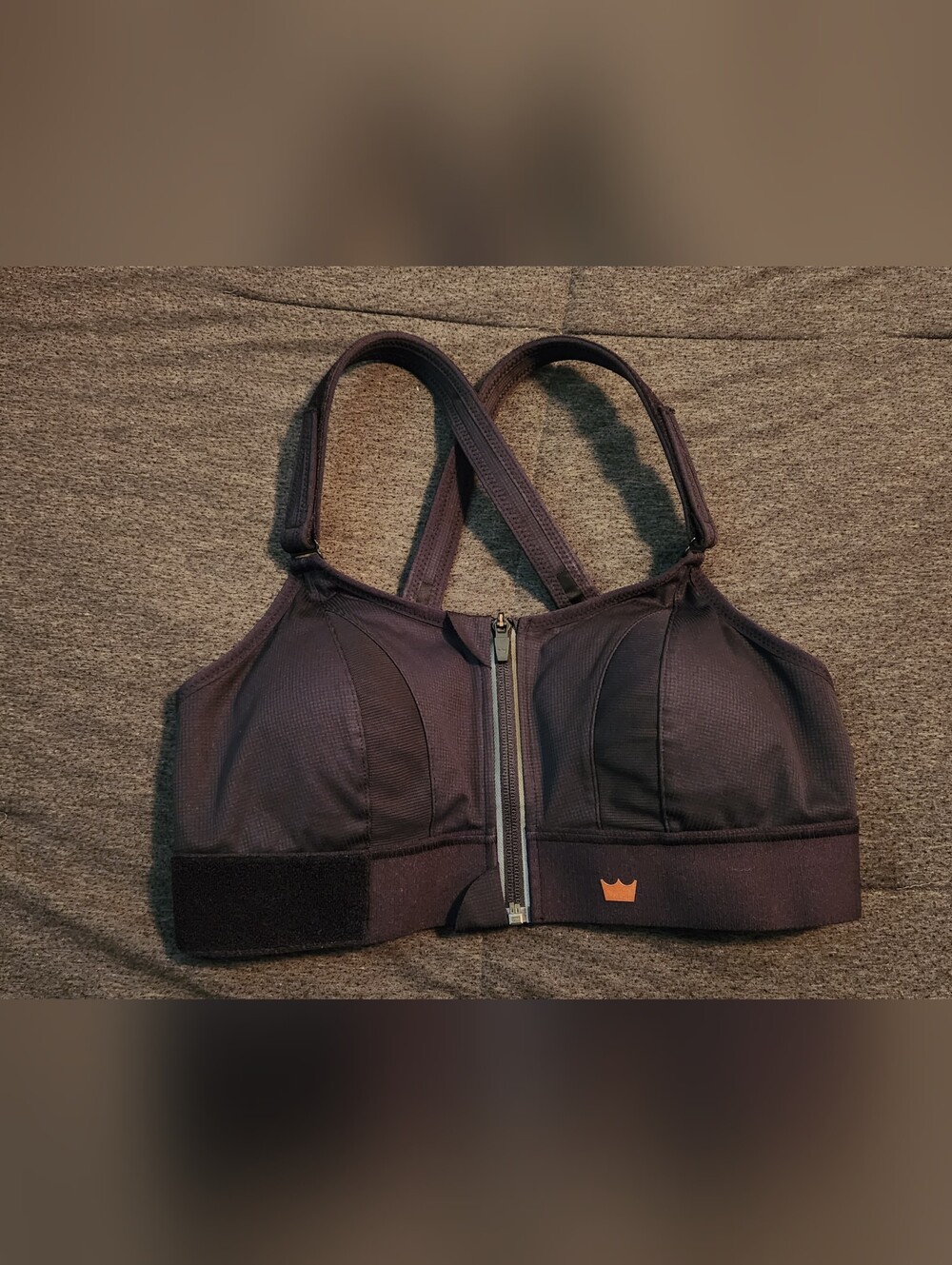 Shefit Black Ultimate Sports Luxe High Adjustable Impact Front Zip Bra Size L